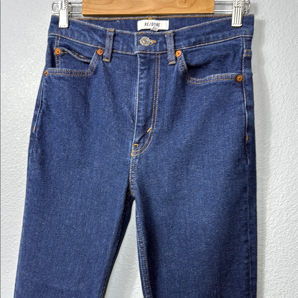 RE/DONE 70's Straight Dark Wash Denim Jeans - Picture 1 of 9